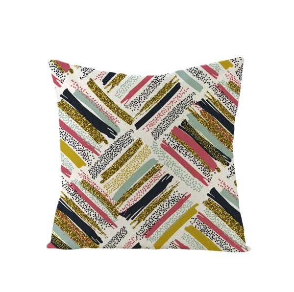 18" CUSHION COVER PHOTO SOFA BED VINTAGE MODERN NOVELTY Flax Pillow Case