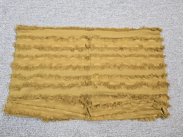 Fringe Yellow 12x19 Cushion Throw Cover Pillow Case Bed Chair Couch Decor Zip