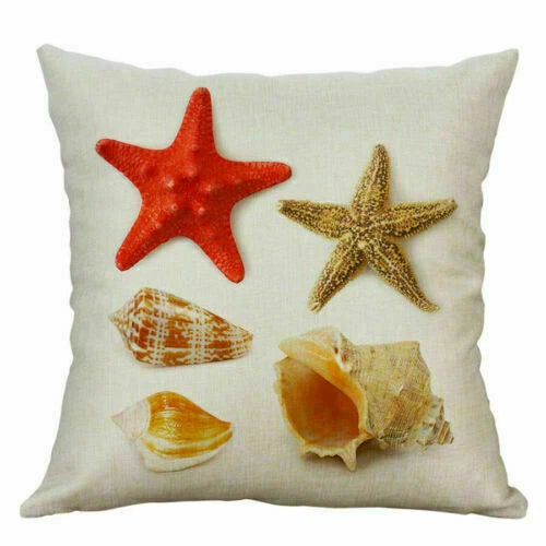 Cushion Decor Conch Print Home Cover 18" Sofa Pillow Case