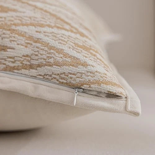 2 Pack Pillow Cover Decorative 18 x 18 inch Pillow Cases for Sofa Bed Beige