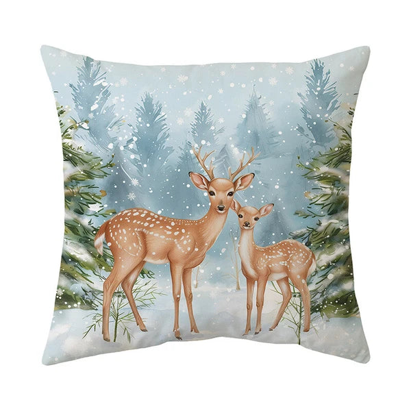 2024 NEW CHRISTMAS NEW YEAR POLYESTER CUSHION COVER PILLOW CASE HOME SOFA DECOR