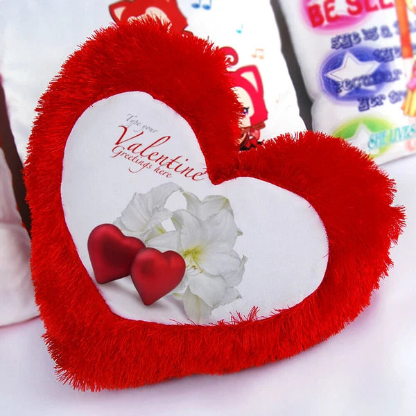 10Pcs Heart Shaped Sublimation Blank Pillow Case Fluffy Home Sofa Decor DIY Gift