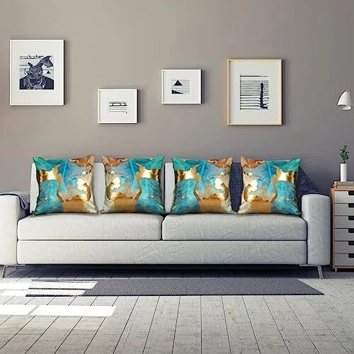 Teal and Gold Pillow Covers Gold Velvet Pillow Cases Turquoise Teal Gold