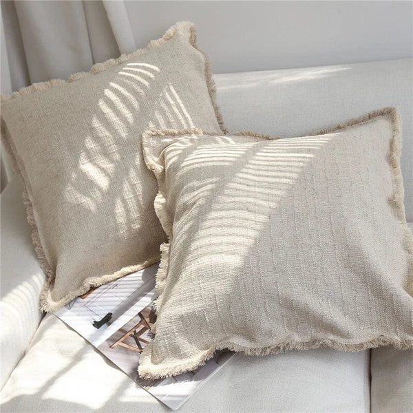 24x24 in Vintage Linen Cotton Blend Throw Pillow Covers Sofa Bed Cushion Covers