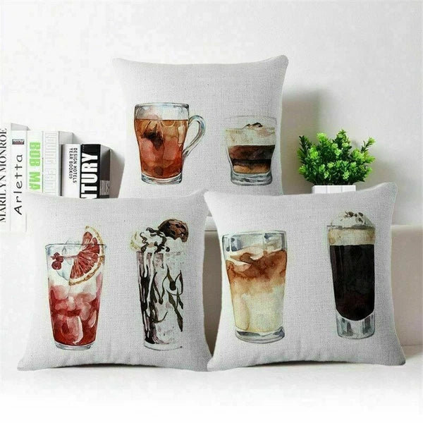 Decor Case Sofa Cover cup Cushion Throw 18" Home Beverage