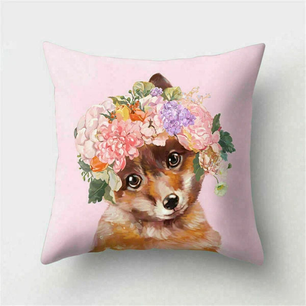 Decor Cushion Pink Throw Cover Case Cute Sofa Cover Animal Home Pillow