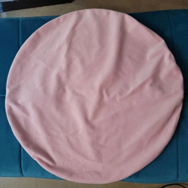 45cm Solid Color Round Cushion Cover Soft Velvet Pillowcase Sofa Bed Decor.