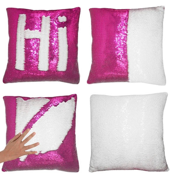 New Sublimation Blank Reversible Sequin Magic Pillowcase Home Sofa Car Decor