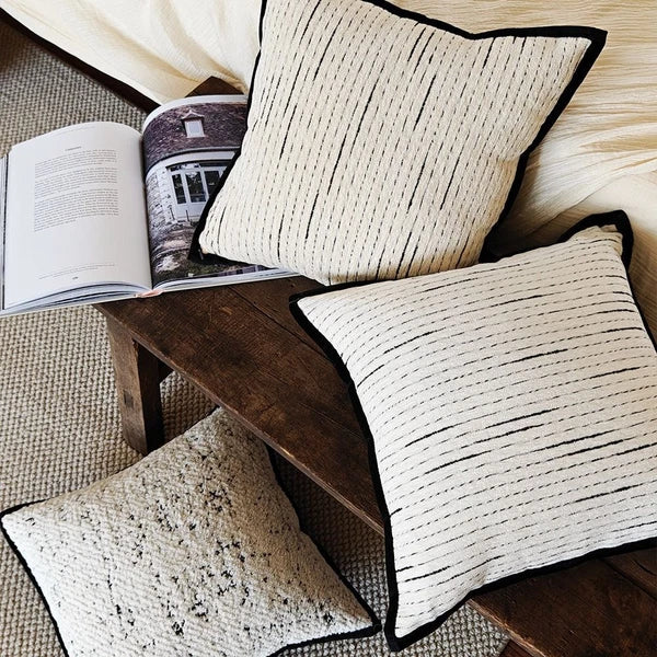 Cushion Cover Striped Jacquard Pillowcase Living Room Sofa With Pillow Covers