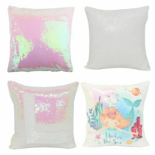 10Pcs Blank Reversible Sequin Pillowcase Home Sofa Car Decor for Sublimation New