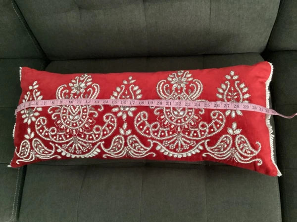 Blinged Cover Throw Sofa Bed Pillow Faux Pearls Diamonds Beads Pillowcase