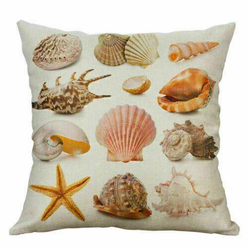 Cushion Decor Conch Print Home Cover 18" Sofa Pillow Case