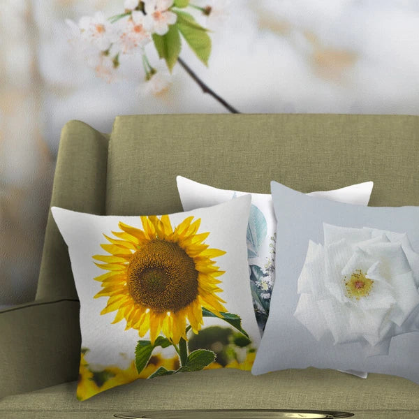 18''X18'' LOVE FLOWER ROSE POLYESTER CUSHION COVER PILLOW CASE HOME SOFA DECOR