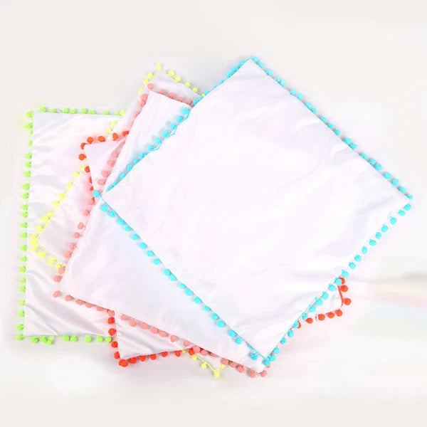 10pcs Sublimation Blank Soft Pillow Case Dot Edge Home Sofa Decor Holiday Gift