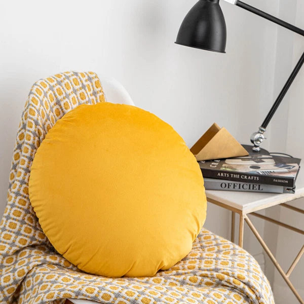 45cm Solid Color Round Cushion Cover Soft Velvet Pillowcase Home Sofa Bed Decor