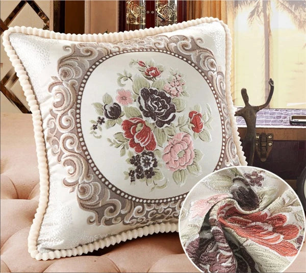 European Luxury Jacquard Throw Pillow Cover Sofa Bed Cushion Case Home Decor