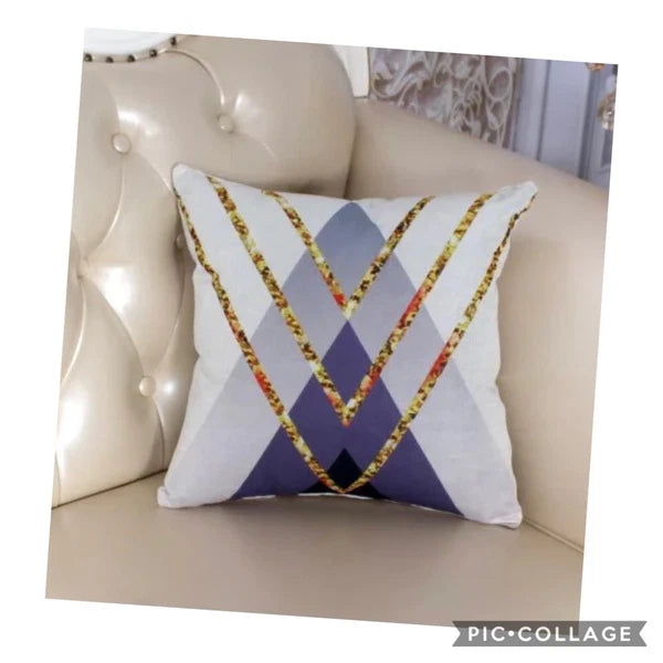 Set Of 4 cushion Pillow cover 45*45 Polyester With  Zipper 2 Styles For Bed Sofa