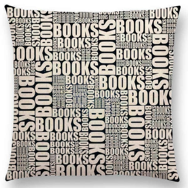 Pillow Series Sofa Letters Cushion Case Books Read Decorative Cover Study Time