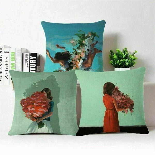 Decor Case Throw Home Flower Cushion Cover Pillow  Sofa Character