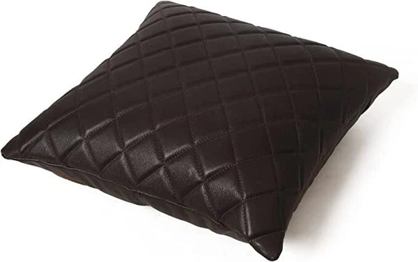 MOUSM Leather Diagonal Lines Throw Pillow Covers Cushion for Sofa Couch 18x18"