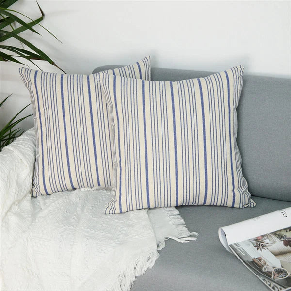18x18in Ins Stripe Throw Pillow Covers Farmhouse Sofa Bed Room Cushion Covers