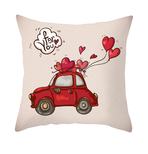 18''X18'' LOVE FLOWER ROSE POLYESTER CUSHION COVER PILLOW CASE HOME SOFA DECOR