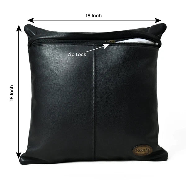 MOUSM Leather Parallel Lines Throw Pillow Covers Cushion for Sofa Couch 18x18"