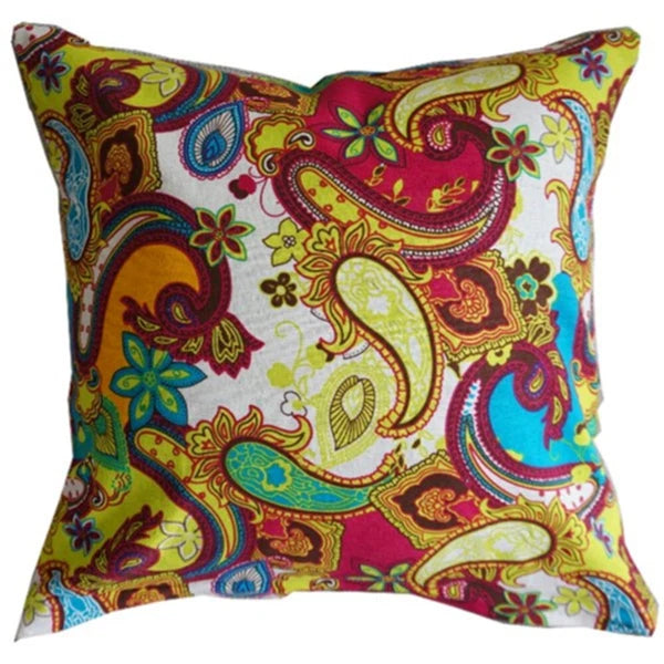2 pcs Pillow Case Cotton Linen Paisley Sofa Bedding Decor Square Cushion Cover
