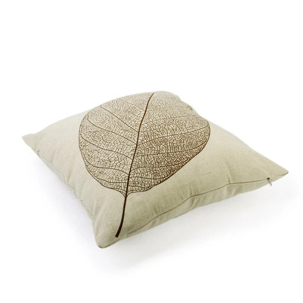 Leaf Decorative Cushion Cover Durable Cotton Linen Sofa Throw Pillow Case