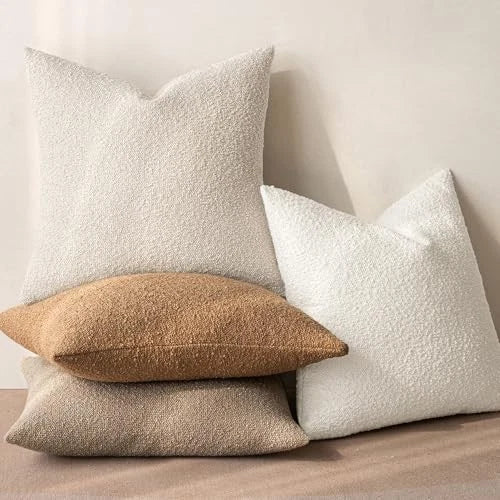 20x20 Inch Decorative Pillow Covers for Couch Bed 20" x 20" (Pack of 2) White