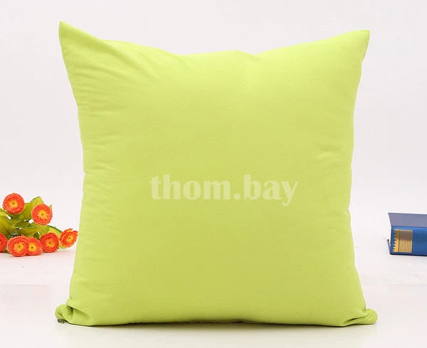 Plain Fluffy Classic Comfy Cushion Cover Cotton Linen Throw Pillow Case Bed Sofa