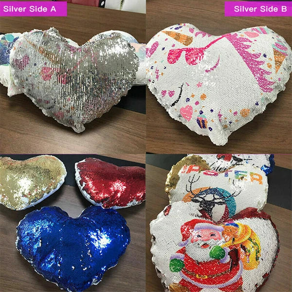 Sublimation Blank Reversible Sequin Pillow Case Cushion Cover for Home Sofa Car