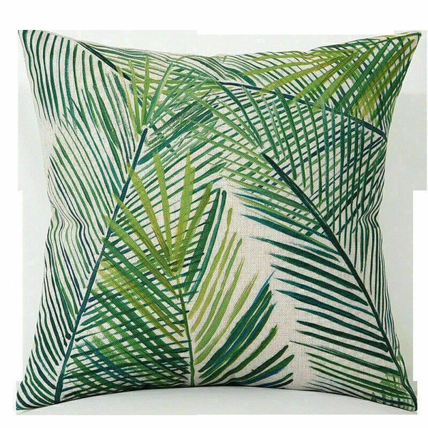 Decor Cushion Sofa Leaf Cover  Waist Home Green Car Case 18"