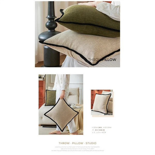 20"x20" Vintage Chenille Fabric Throw Pillow Covers Sofa Bed Cushion Cover Case