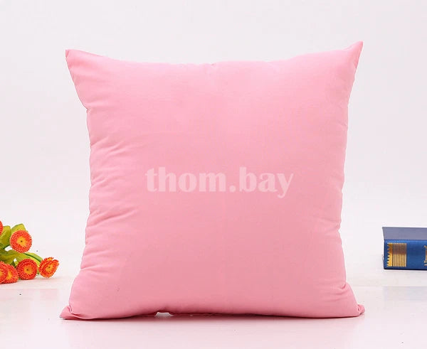 Plain Fluffy Classic Comfy Cushion Cover Cotton Linen Throw Pillow Case Bed Sofa