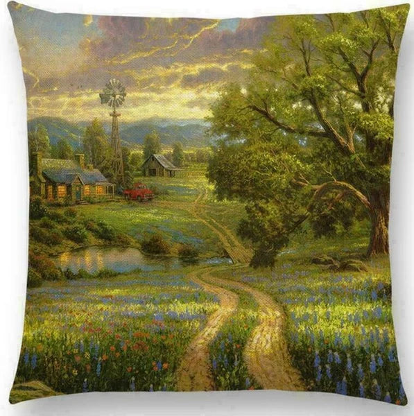 Scenery Country Sofa Decor Pillow Case Throw Cushion Cover Gift