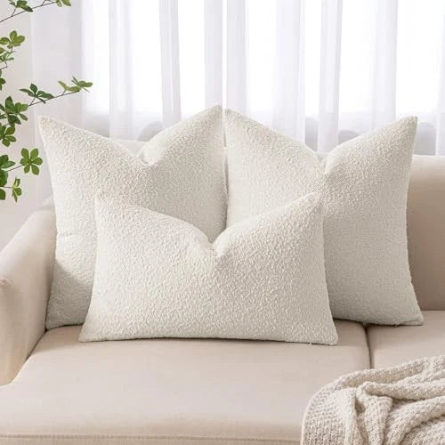 20x20 Inch Decorative Pillow Covers for Couch Bed 20" x 20" (Pack of 2) White