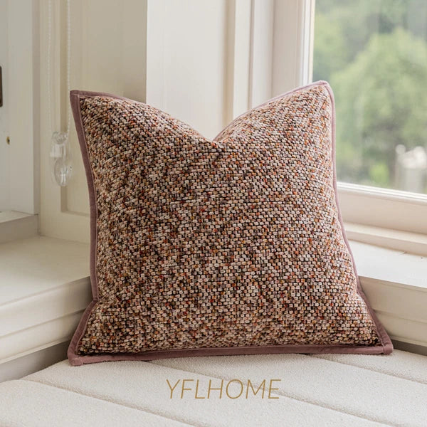 20x20in Chenille Fabric Throw Pillow Covers Sofa Bed Cushion Cover Case With Zip