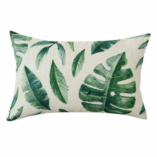 Decor Cushion Sofa Leaf Cover  Waist Home Green Car Case 18"