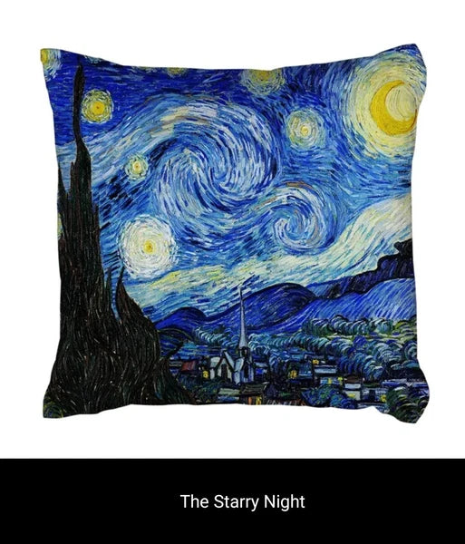 Starry Night Pillow Covers Set of 2 Sofa Decor Cushion Cases  w/Zipper 18 In Art