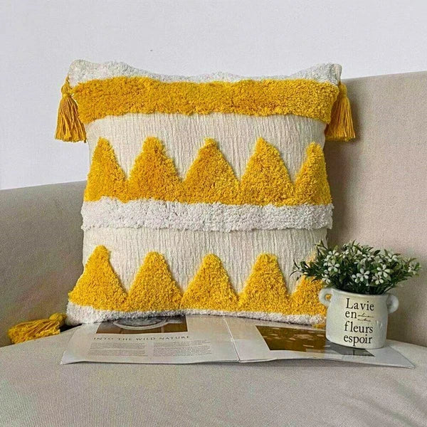 Cushion Cover Moroccan Tufted Tassel Throw Pillow Cover Macrame Pillow Case Sofa