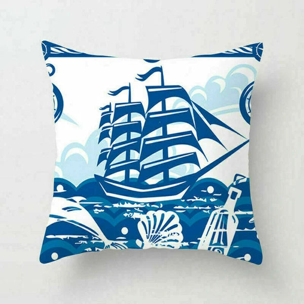 18" Retro Sea Animal Pillow Case Cover Throw Cushion Decor Polyester Sofa Home