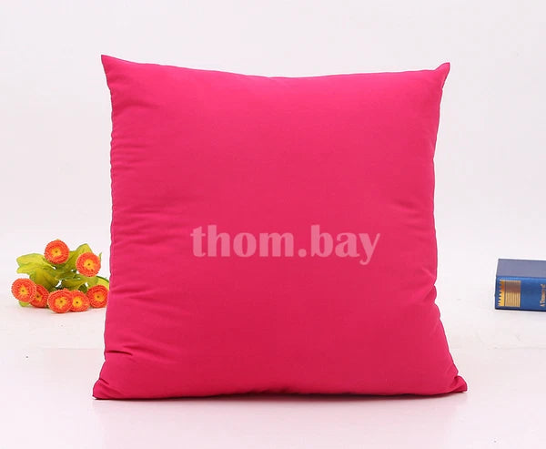 Plain Fluffy Classic Comfy Cushion Cover Cotton Linen Throw Pillow Case Bed Sofa