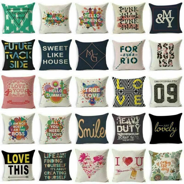 Cover Home Future Decor Waist Pillow Letter Case Cushion Sofa