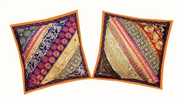 16"-2 Handmade Patchwork Home Sofa Pillow Cushion Covers Living Room Bed Covers