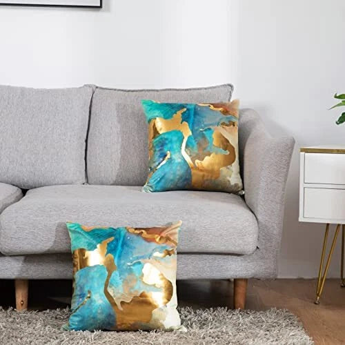 Teal and Gold Pillow Covers Gold Velvet Pillow Cases Turquoise Teal Gold