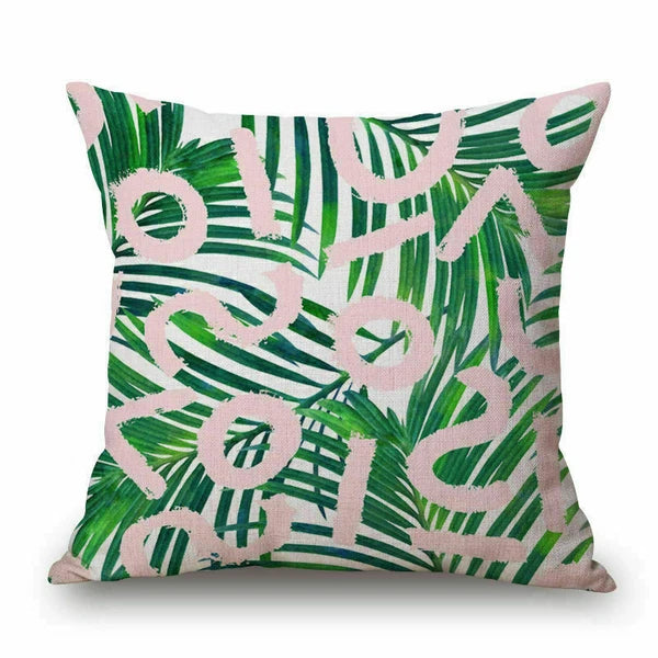 Plant Pattern Home Sofa Decor Pillow Case Waist Cushion Cover 18"