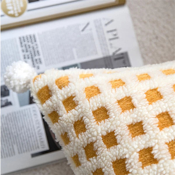 18 x 18 in Vintage Sherpa Square Throw Pillow Covers Sofa Bed Cushion Covers