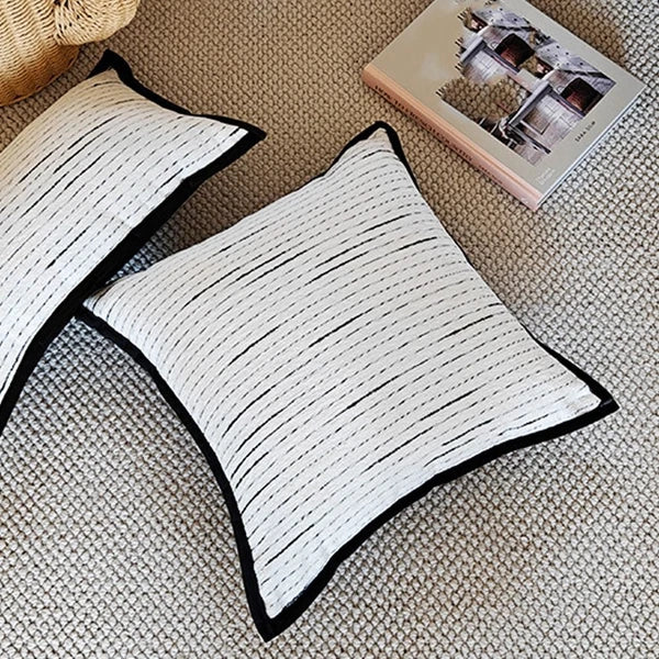 Cushion Cover Striped Jacquard Pillowcase Living Room Sofa With Pillow Covers