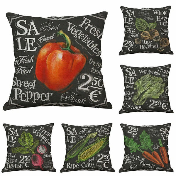 Hand-painted Vegetables Sofa Cushion Cover Home Decor Pillow Case